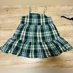 American Eagle Outfitters Green Plaid Kids Dress
